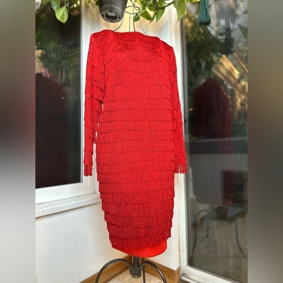 VINTAGE red flapper dress, medium ERAS TOUR - Picture 5 of 14